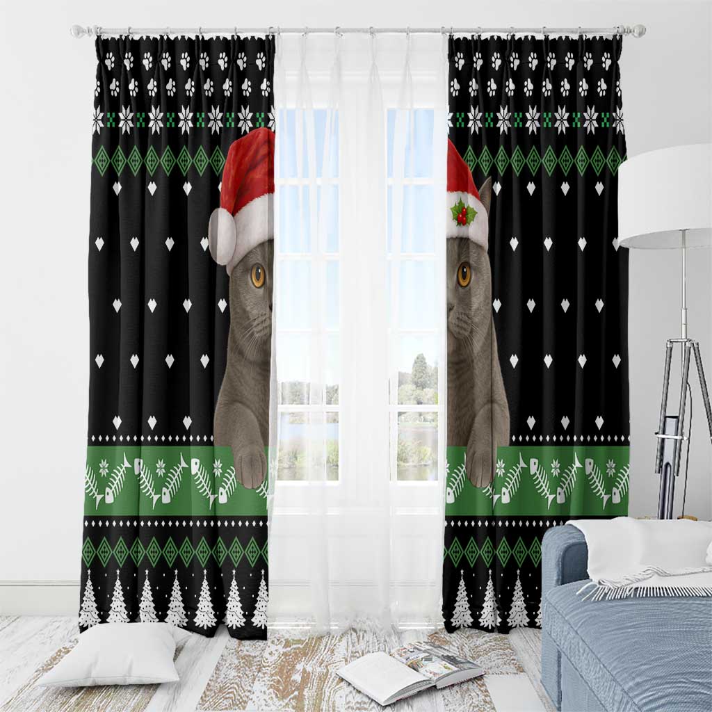 Cat Be Nice Christmas Window Curtain Xmas Holiday Patterns - Wonder Print Shop