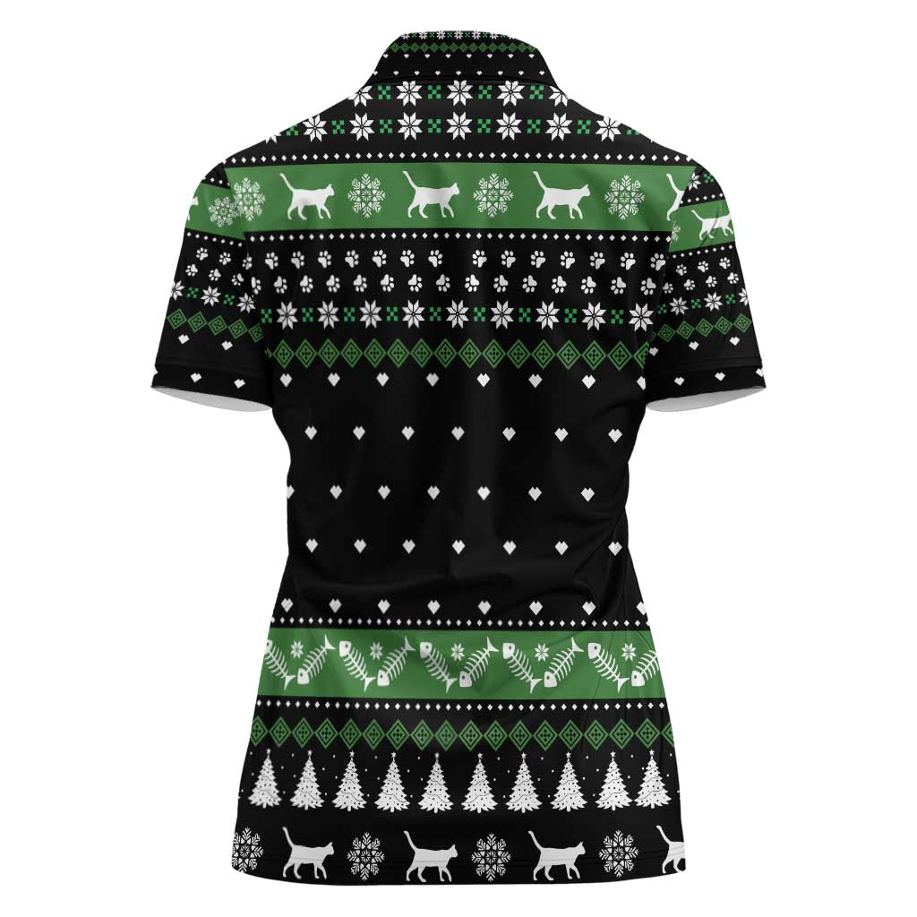 Cat Be Nice Christmas Women Polo Shirt Xmas Holiday Patterns - Wonder Print Shop
