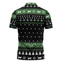 Cat Be Nice Christmas Zipper Polo Shirt Xmas Holiday Patterns - Wonder Print Shop