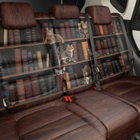 Cat Bookcase Christmas Back Car Seat Cover Xmas Holiday Patterns - Wonder Print Shop