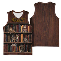 Cat Bookcase Christmas Basketball Jersey Xmas Holiday Patterns - Wonder Print Shop