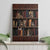 Cat Bookcase Christmas Canvas Wall Art Xmas Holiday Patterns - Wonder Print Shop