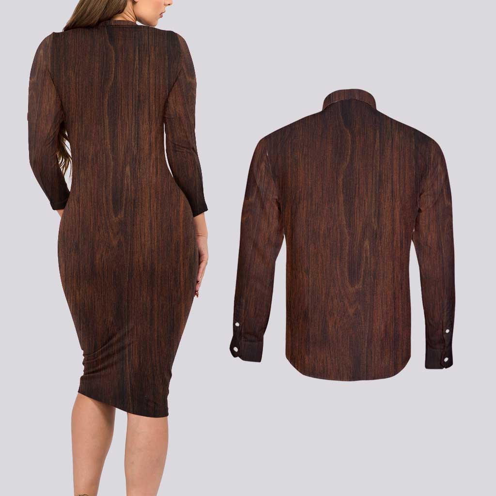 Cat Bookcase Christmas Couples Matching Long Sleeve Bodycon Dress and Long Sleeve Button Shirt Xmas Holiday Patterns - Wonder Print Shop