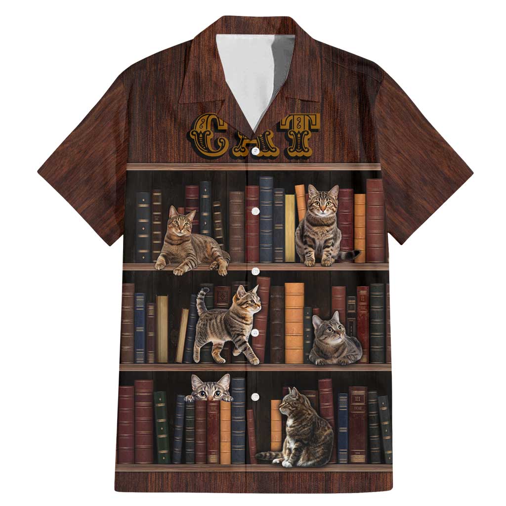 Cat Bookcase Christmas Family Matching Mermaid Dress and Hawaiian Shirt Xmas Holiday Patterns - Wonder Print Shop