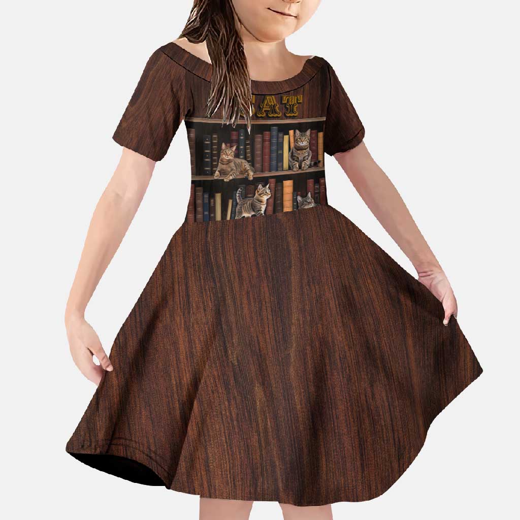 Cat Bookcase Christmas Family Matching Tank Maxi Dress and Hawaiian Shirt Xmas Holiday Patterns - Wonder Print Shop