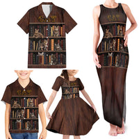Cat Bookcase Christmas Family Matching Tank Maxi Dress and Hawaiian Shirt Xmas Holiday Patterns - Wonder Print Shop