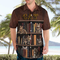 Cat Bookcase Christmas Hawaiian Shirt Xmas Holiday Patterns - Wonder Print Shop