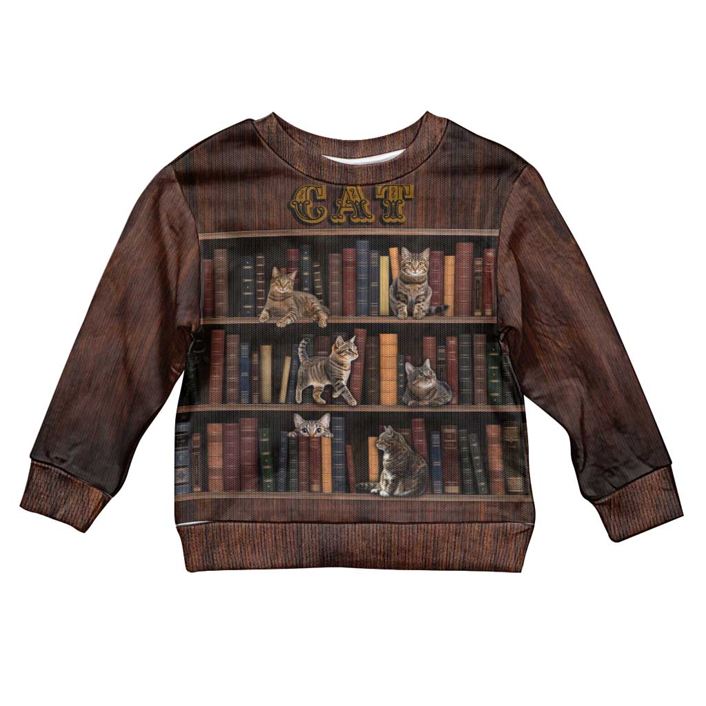Cat Bookcase Christmas Kid Ugly Christmas Sweater Xmas Holiday Patterns - Wonder Print Shop