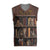 Cat Bookcase Christmas Knitted V-Neck Vest Xmas Holiday Patterns - Wonder Print Shop