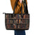 Cat Bookcase Christmas Leather Tote Bag Xmas Holiday Patterns - Wonder Print Shop