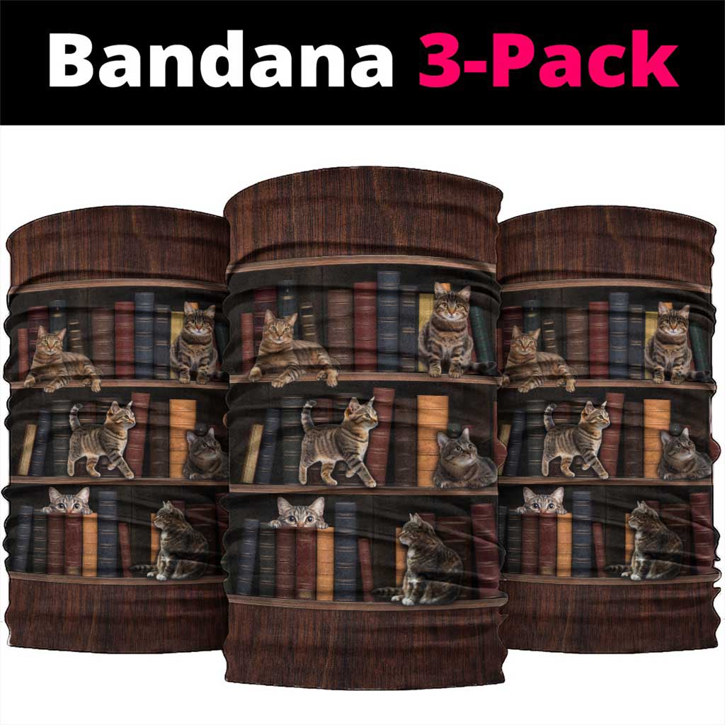 Cat Bookcase Christmas Neck Gaiter Xmas Holiday Patterns - Wonder Print Shop