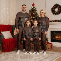 Cat Bookcase Christmas Pajama Set Xmas Holiday Patterns - Wonder Print Shop