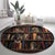 Cat Bookcase Christmas Round Carpet Xmas Holiday Patterns - Wonder Print Shop