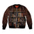 Cat Bookcase Christmas Sleeve Zip Bomber Jacket Xmas Holiday Patterns - Wonder Print Shop