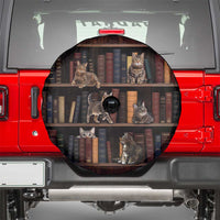 Cat Bookcase Christmas Spare Tire Cover Xmas Holiday Patterns - Wonder Print Shop