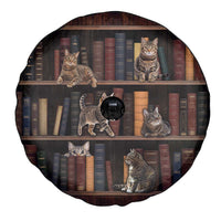 Cat Bookcase Christmas Spare Tire Cover Xmas Holiday Patterns - Wonder Print Shop
