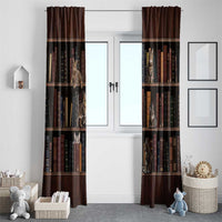 Cat Bookcase Christmas Window Curtain Xmas Holiday Patterns - Wonder Print Shop