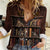 Cat Bookcase Christmas Women Casual Shirt Xmas Holiday Patterns - Wonder Print Shop