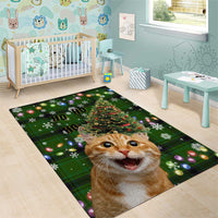 Cat Christmas Tree Area Rug Xmas Holiday Patterns - Wonder Print Shop