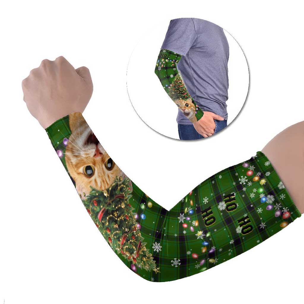 Cat Christmas Tree Arm Sleeves Xmas Holiday Patterns - Wonder Print Shop