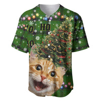 Cat Christmas Tree Baseball Jersey Xmas Holiday Patterns - Wonder Print Shop