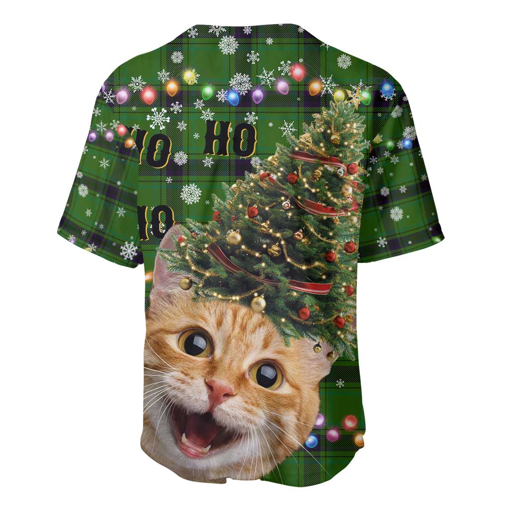 Cat Christmas Tree Baseball Jersey Xmas Holiday Patterns - Wonder Print Shop