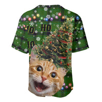 Cat Christmas Tree Baseball Jersey Xmas Holiday Patterns - Wonder Print Shop