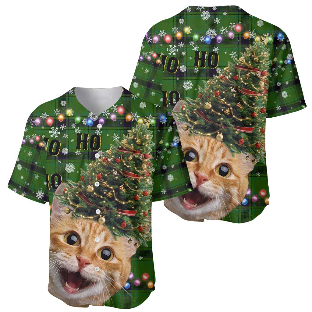 Cat Christmas Tree Baseball Jersey Xmas Holiday Patterns - Wonder Print Shop