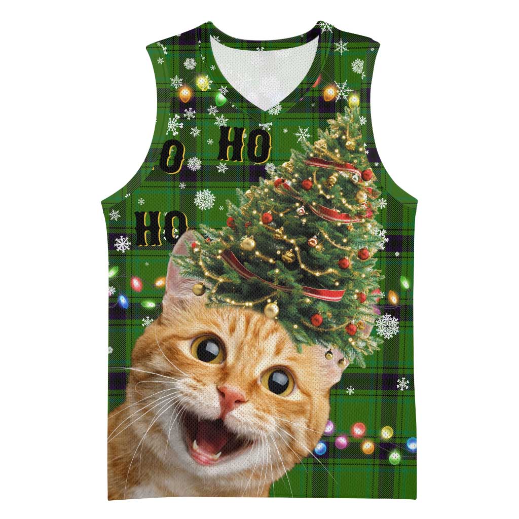 Cat Christmas Tree Basketball Jersey Xmas Holiday Patterns - Wonder Print Shop