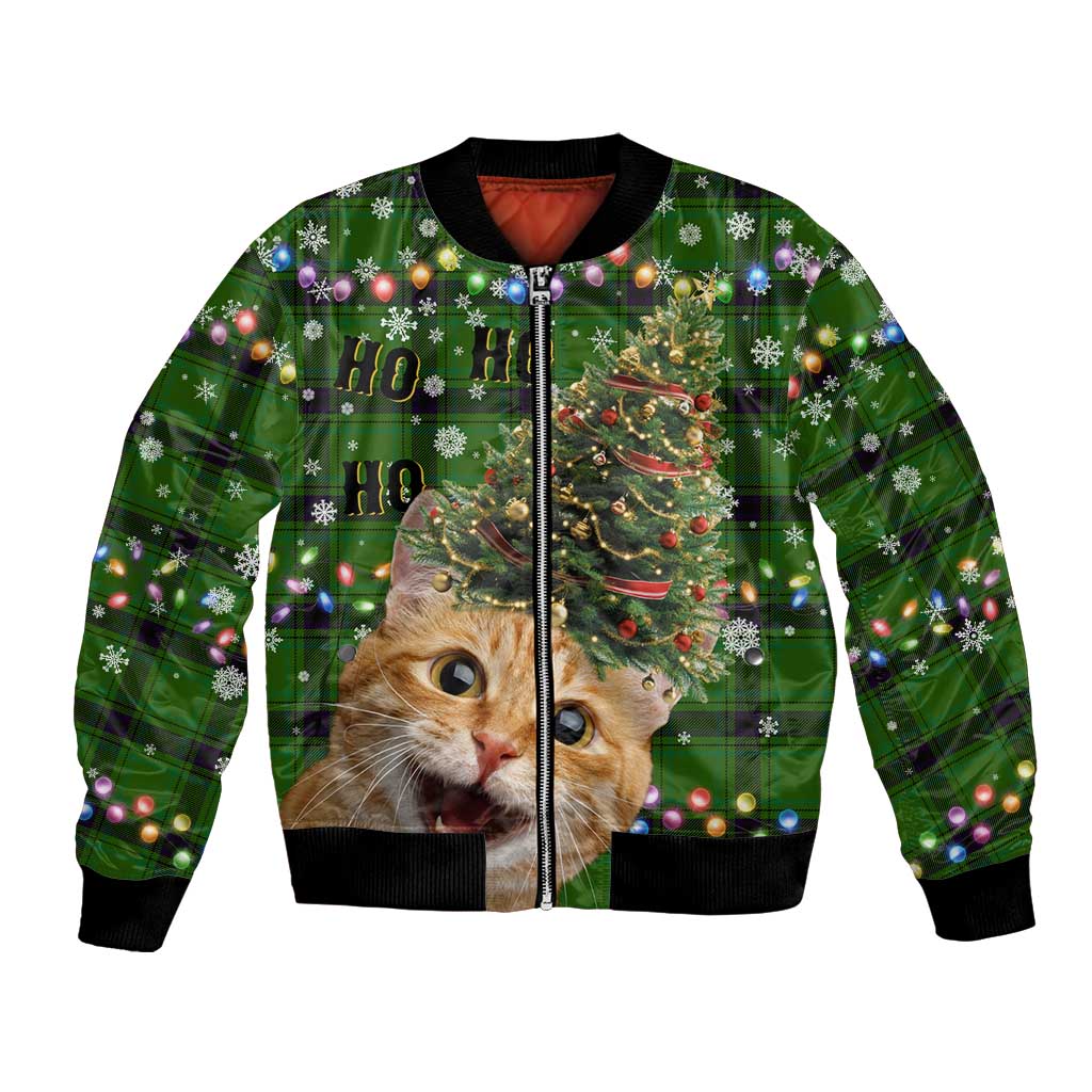 Cat Christmas Tree Bomber Jacket Xmas Holiday Patterns - Wonder Print Shop