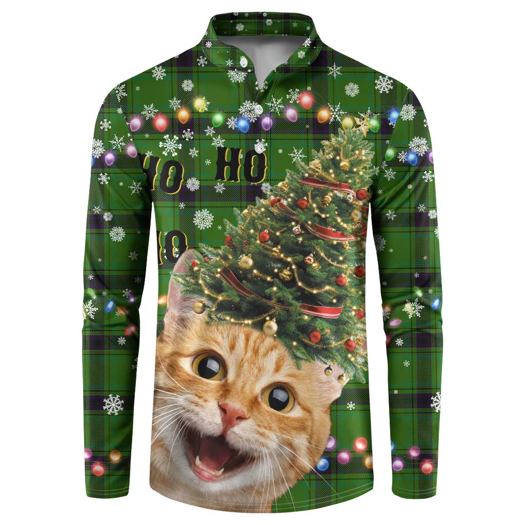 Cat Christmas Tree Button Sweatshirt Xmas Holiday Patterns - Wonder Print Shop