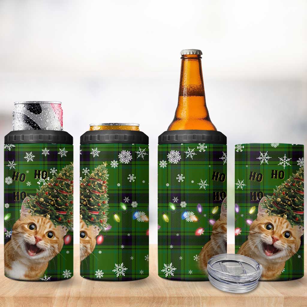 Cat Christmas Tree 4 in 1 Can Cooler Tumbler Xmas Holiday Patterns - Wonder Print Shop