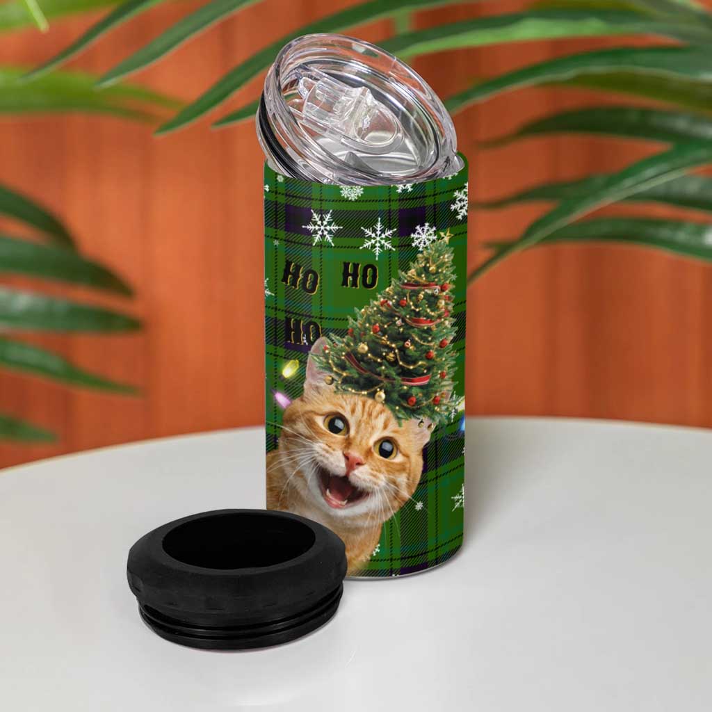 Cat Christmas Tree 4 in 1 Can Cooler Tumbler Xmas Holiday Patterns - Wonder Print Shop