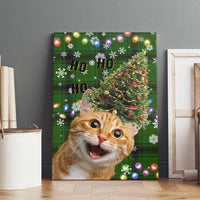 Cat Christmas Tree Canvas Wall Art Xmas Holiday Patterns - Wonder Print Shop