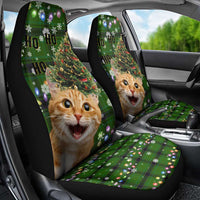 Cat Christmas Tree Car Seat Cover Xmas Holiday Patterns - Wonder Print Shop