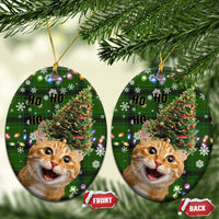 Cat Christmas Tree Ceramic Ornament Xmas Holiday Patterns - Wonder Print Shop