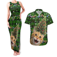 Cat Christmas Tree Couples Matching Tank Maxi Dress and Hawaiian Shirt Xmas Holiday Patterns - Wonder Print Shop