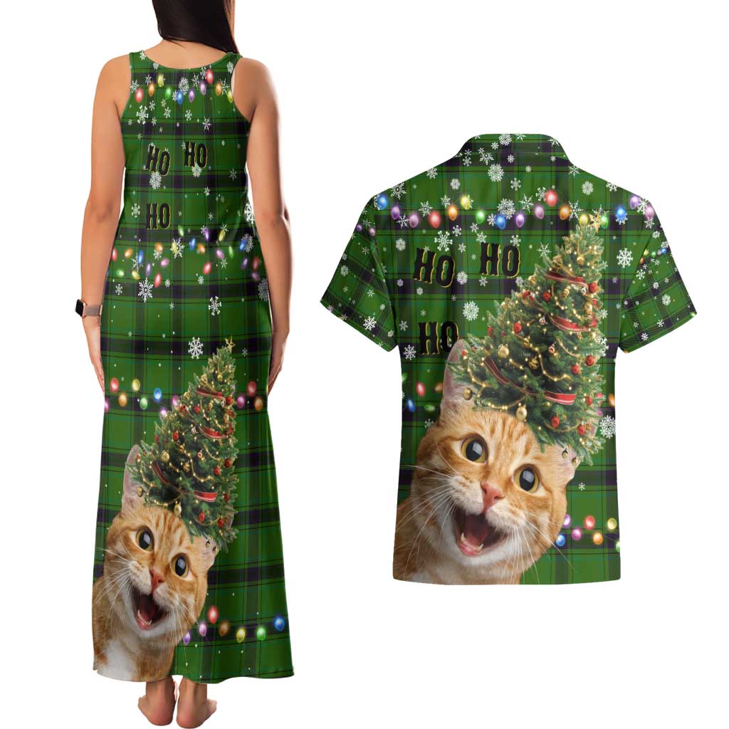 Cat Christmas Tree Couples Matching Tank Maxi Dress and Hawaiian Shirt Xmas Holiday Patterns - Wonder Print Shop