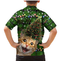 Cat Christmas Tree Family Matching Mermaid Dress and Hawaiian Shirt Xmas Holiday Patterns - Wonder Print Shop
