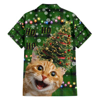 Cat Christmas Tree Family Matching Off The Shoulder Long Sleeve Dress and Hawaiian Shirt Xmas Holiday Patterns - Wonder Print Shop