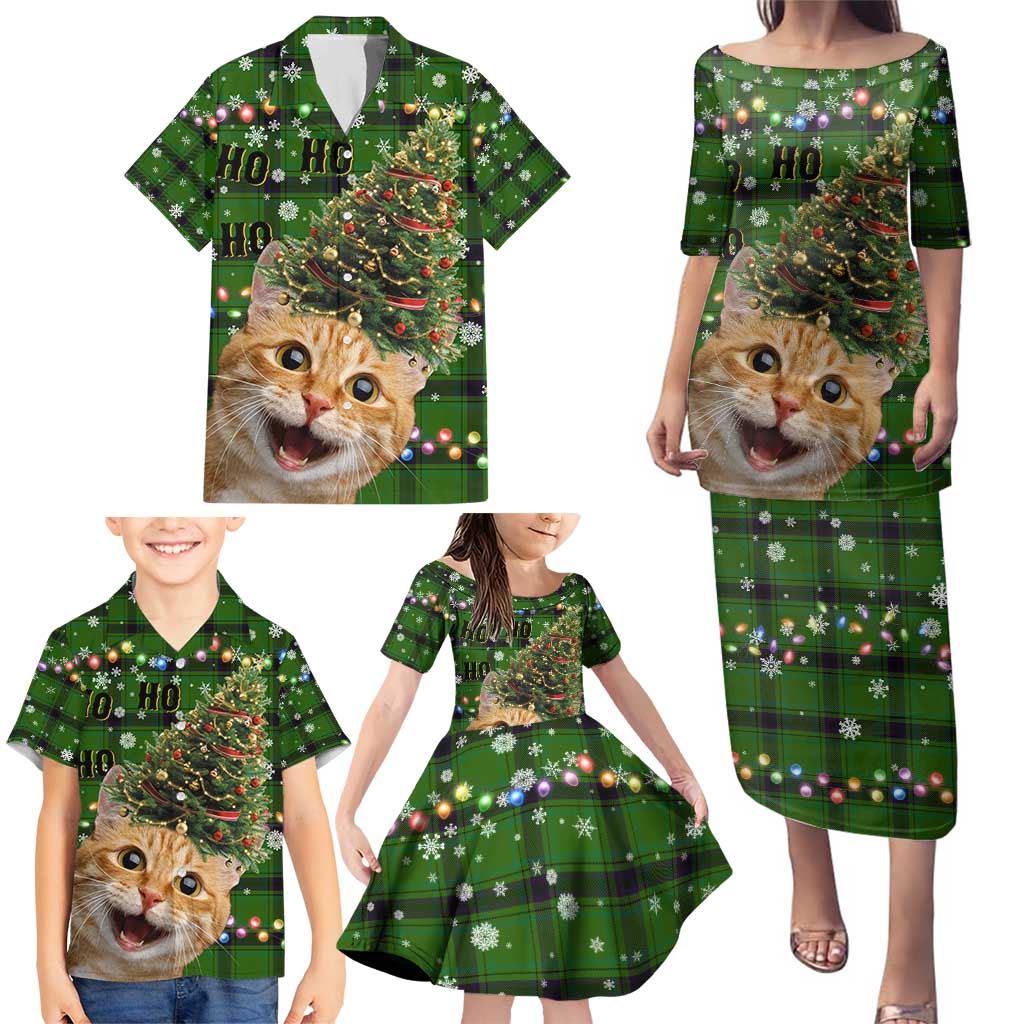Cat Christmas Tree Family Matching Puletasi and Hawaiian Shirt Xmas Holiday Patterns - Wonder Print Shop