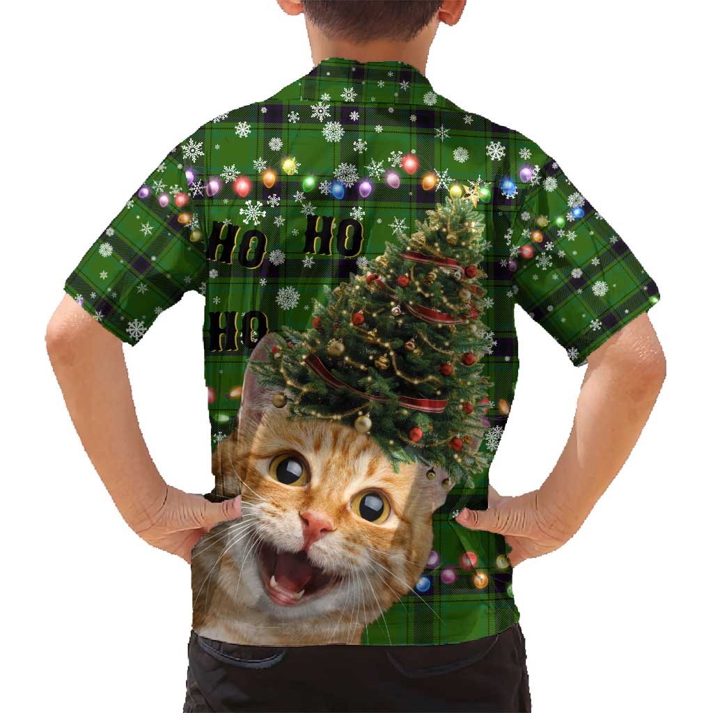Cat Christmas Tree Family Matching Summer Maxi Dress and Hawaiian Shirt Xmas Holiday Patterns - Wonder Print Shop