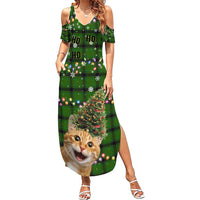 Cat Christmas Tree Family Matching Summer Maxi Dress and Hawaiian Shirt Xmas Holiday Patterns - Wonder Print Shop