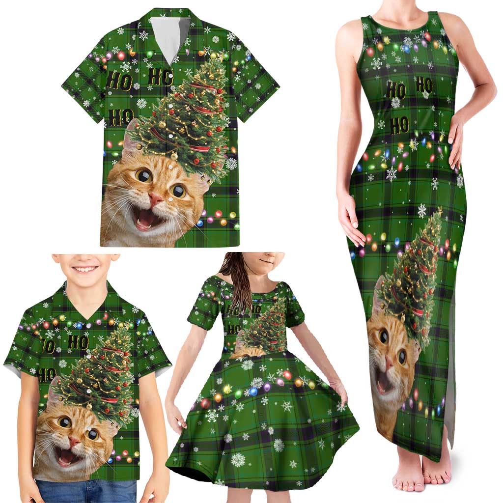 Cat Christmas Tree Family Matching Tank Maxi Dress and Hawaiian Shirt Xmas Holiday Patterns - Wonder Print Shop