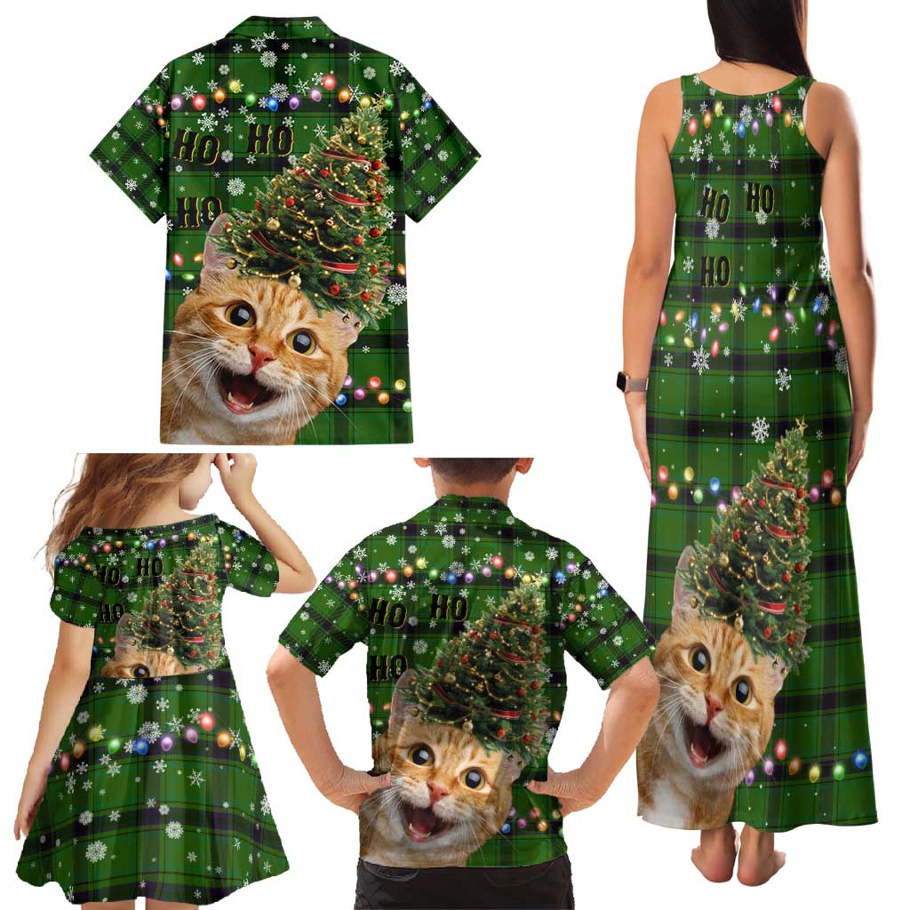Cat Christmas Tree Family Matching Tank Maxi Dress and Hawaiian Shirt Xmas Holiday Patterns - Wonder Print Shop