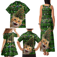 Cat Christmas Tree Family Matching Tank Maxi Dress and Hawaiian Shirt Xmas Holiday Patterns - Wonder Print Shop