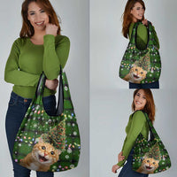 Cat Christmas Tree Grocery Bag Xmas Holiday Patterns - Wonder Print Shop