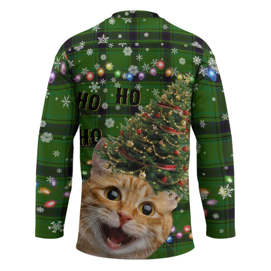 Cat Christmas Tree Hockey Jersey Xmas Holiday Patterns - Wonder Print Shop