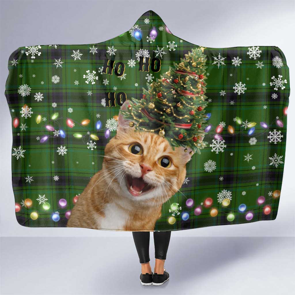 Cat Christmas Tree Hooded Blanket Xmas Holiday Patterns - Wonder Print Shop