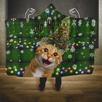 Cat Christmas Tree Hooded Blanket Xmas Holiday Patterns - Wonder Print Shop